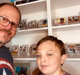 Dan with his son and part of the collection