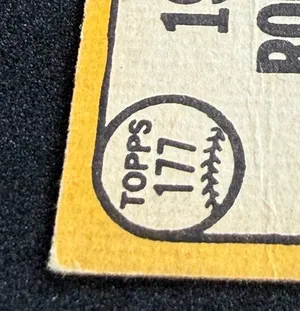 Close-up of a 1968 Topps card corner showing wear